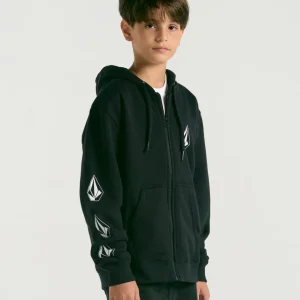 Moletom Volcom Canguru Iconic Juvenil Preto
