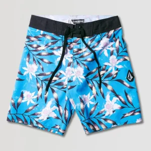 Boardshort Tropical Floral Juvenil Azul