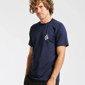 Lycra Volcom Manga Curta Deadly Stones Marinho