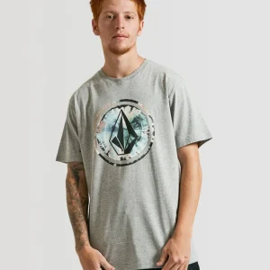 Camiseta Volcom Regular Circle Dye Mescla Cinza
